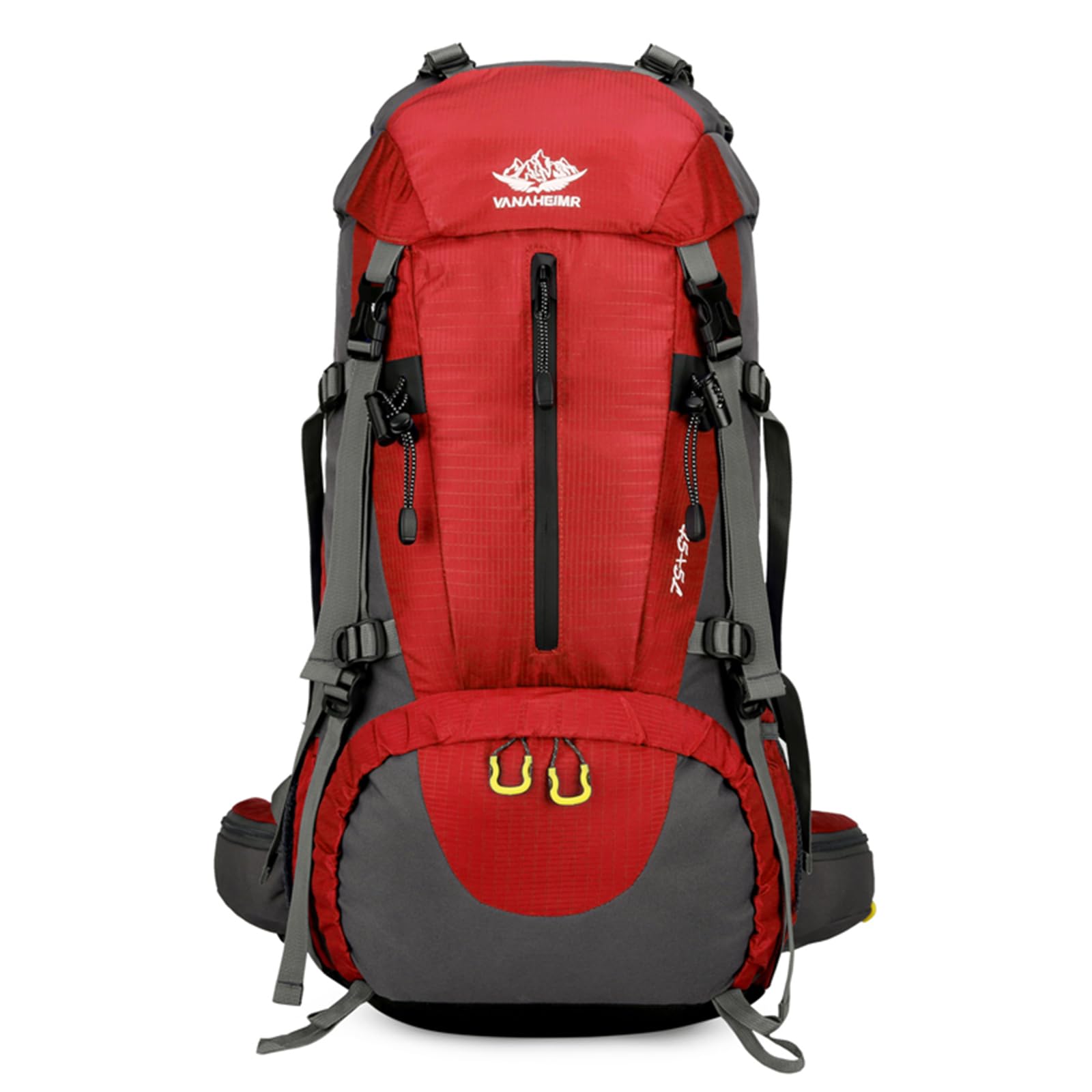 50L Wanderrucksack Wasserdichter Rucksack Reiserucksack mit Regenhülle Herren Damen Backpack für Wandern Bergsteigen Camping Reisen Sport Rot