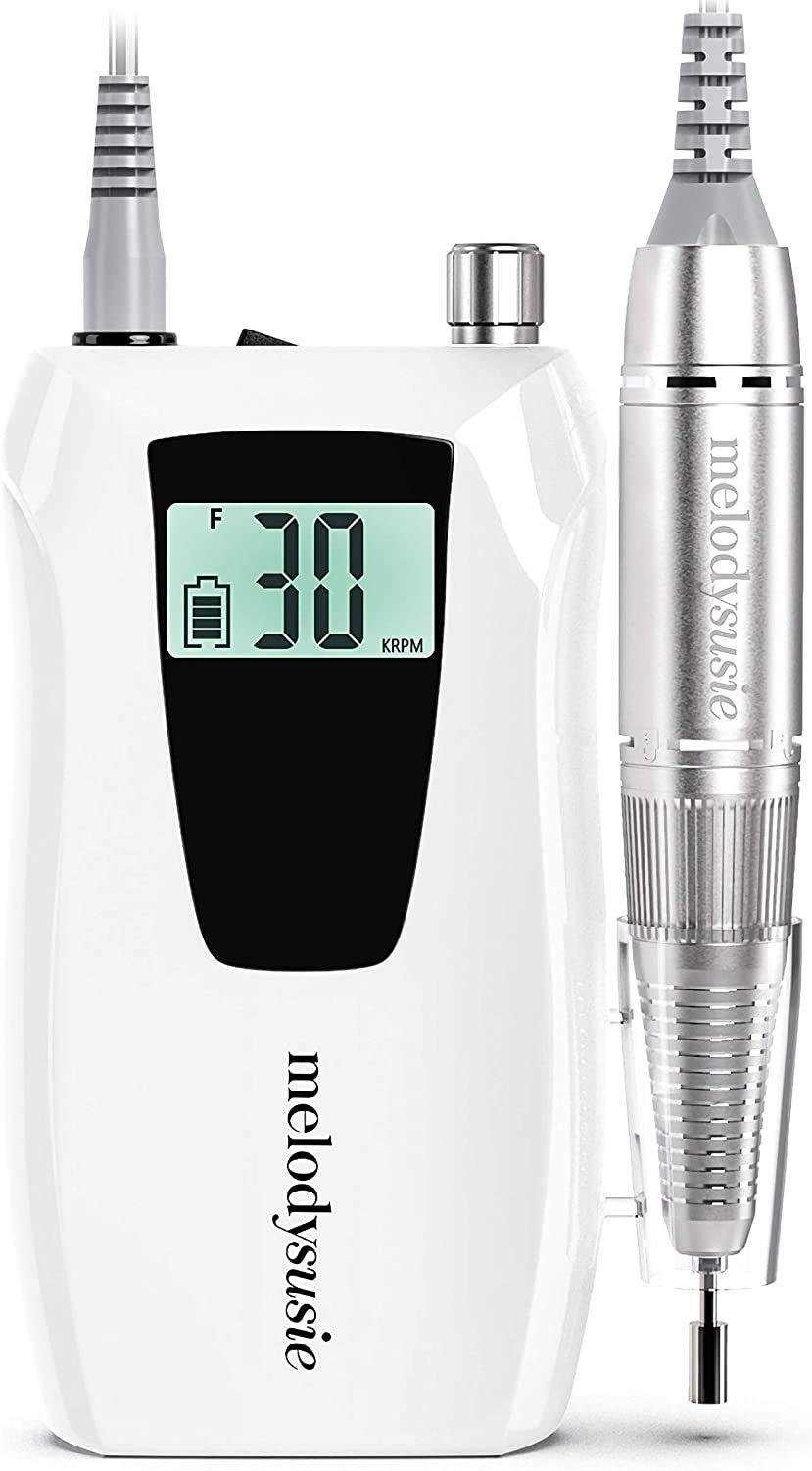 MelodySusie SC320D Professioneller Nagelfräser, 30.000 U/min, Wiederaufladbare Elektrische Nagelfeile mit LCD-Anzeige, Drehzahlregelbar, für Acryl- & Gelnägel, für Salon