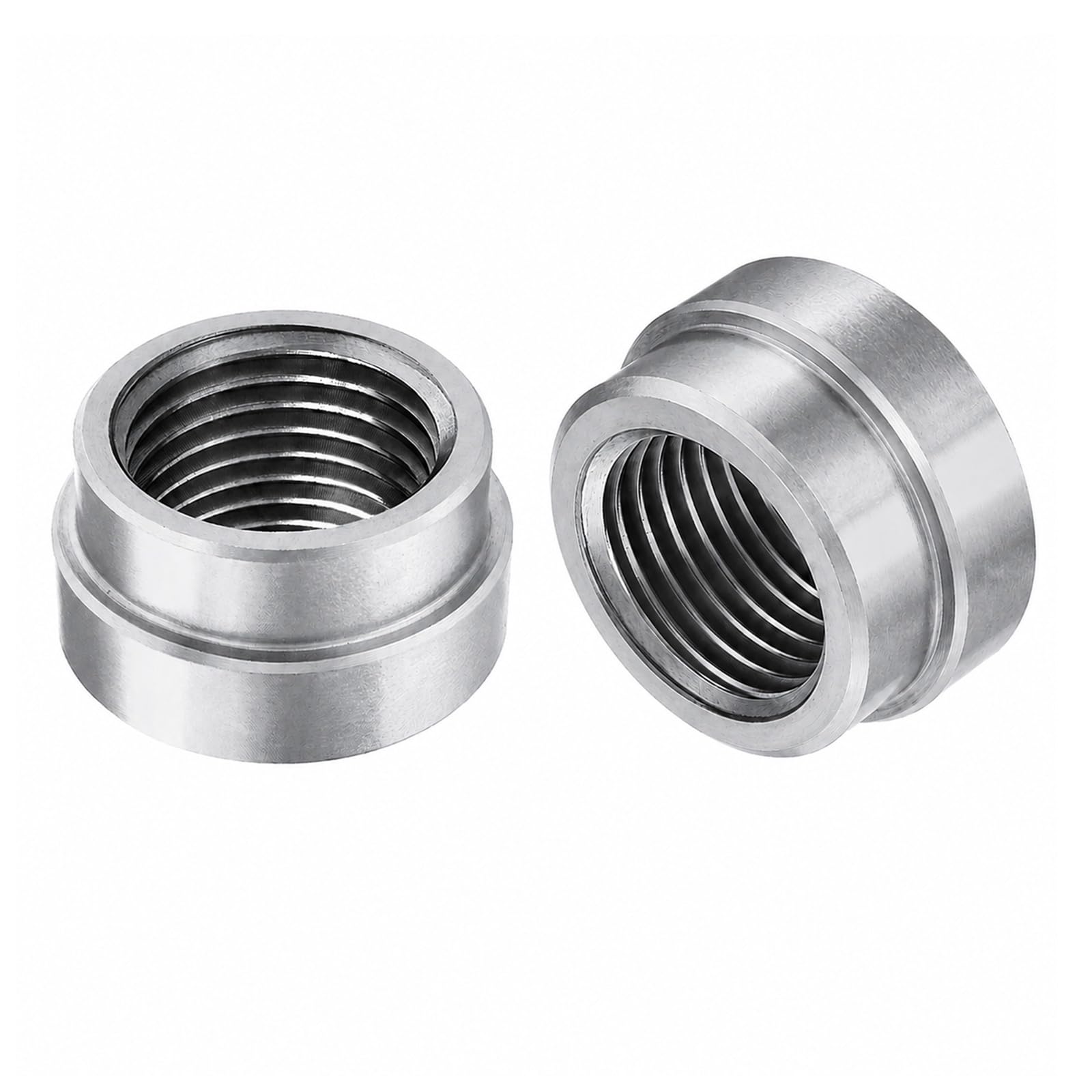 EUQWOSDD 2Pcs M18x1.5 Thread Stainless Steel Recessed Stepped O2 Sensor Bung Nut, Oxygen Sensor Probe Weld Thread Boss Nut
