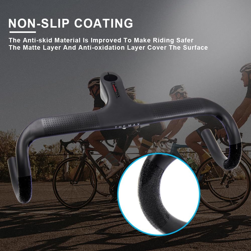 Carbon fiber integrated handlebar Alfa Pasca Carbon Road Bike Handlebars Integrated Drop Handlebar 28.6 Bicycle Accessories 90/100/110/120mm Drop Handle Bars UD Matte 400/420/440mm