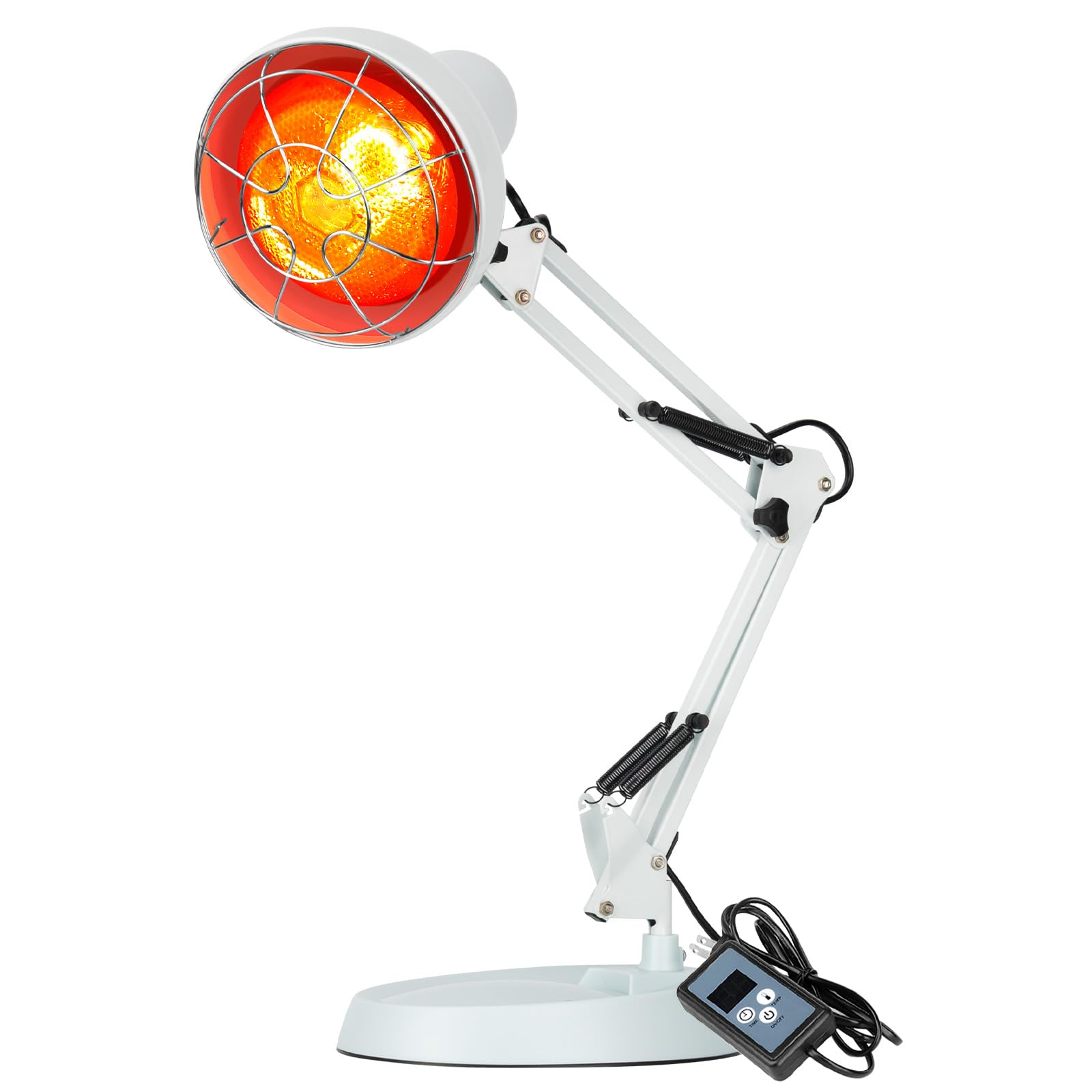 Lámpara De Luz Roja De 100 W, Lámpara De Calor Portátil De Luz Roja, 10 Niveles De Temperatura Y Temporizador De 5 A 60 Minutos, Lámpara De Calor De Para Uso Doméstico Con Temporizador Y Base