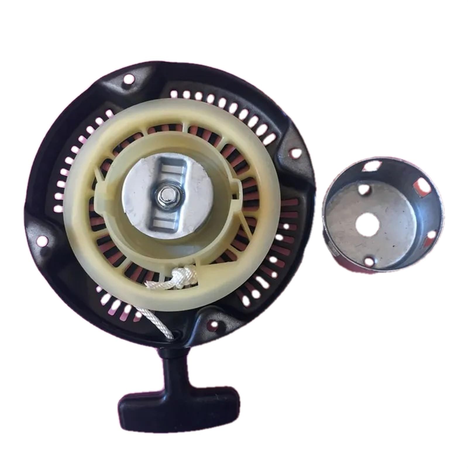 Arranque de retroceso con tirador Trinquete de acero de arranque y taza, fino for ROBIN EH12 EY20 RGX2400 RGX2410 RGV2400 RGV2800, cubierta de arranque por cuerda for generador, mango de cuerda de gar