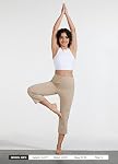 Willit Yoga des femmes Capris Pantalons haute taille Leggings Crop droit jambe exercice sportif Capris 21"