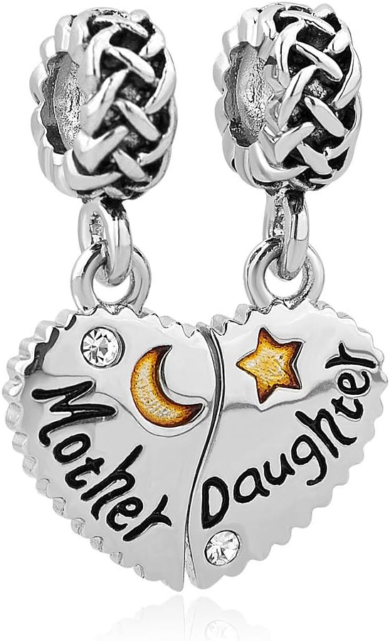 CharmSStoryHeart Love Mom Mother Daughter Son Charm Dangle Beads Charms for Bracelets