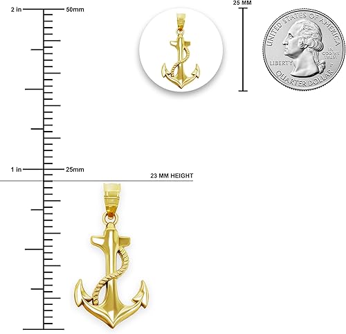 Miniatura 7 de Colgante Ancla de Oro - Oro de 10 quilates - Joyería Náutica - Joyas de ancla