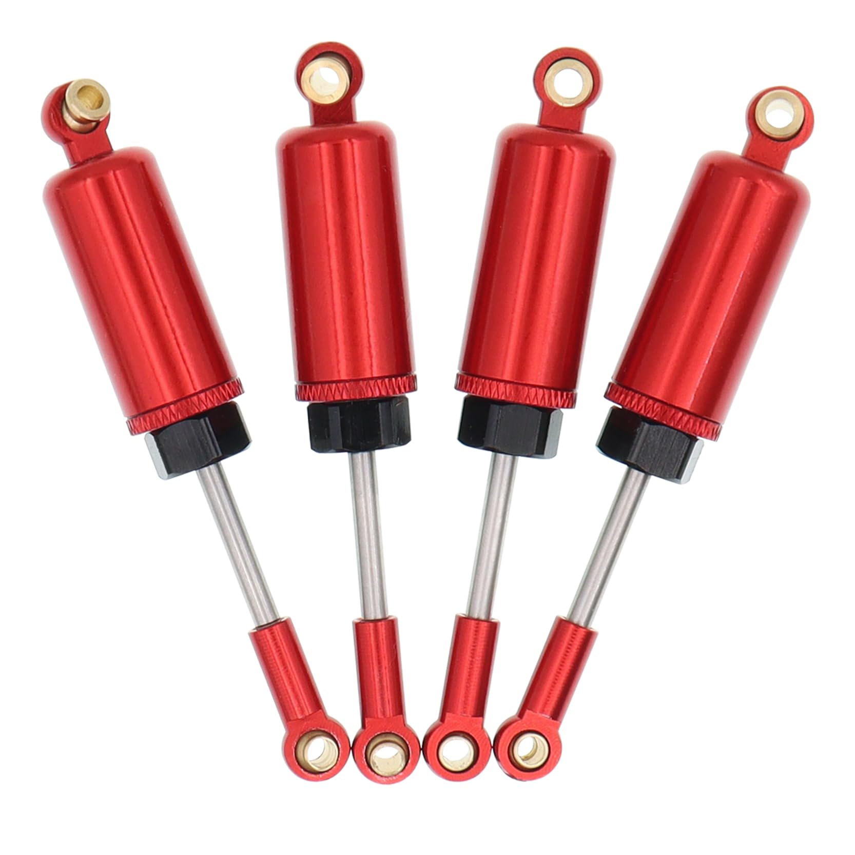 Treehobby Aluminum Upgrades Replacement Accessories Compatible with Hyper Go H14bm MJX 14209 14210 1/14 RC Upgrade Parts,Red (Front & Rear Shock Absorbers)