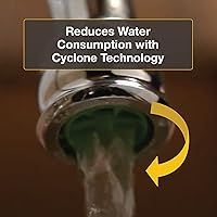 Vista 3 de Danco 10485 Aireador de grifo de ahorro de agua extra de doble rosca, verde, 1.0 GPM, cromado