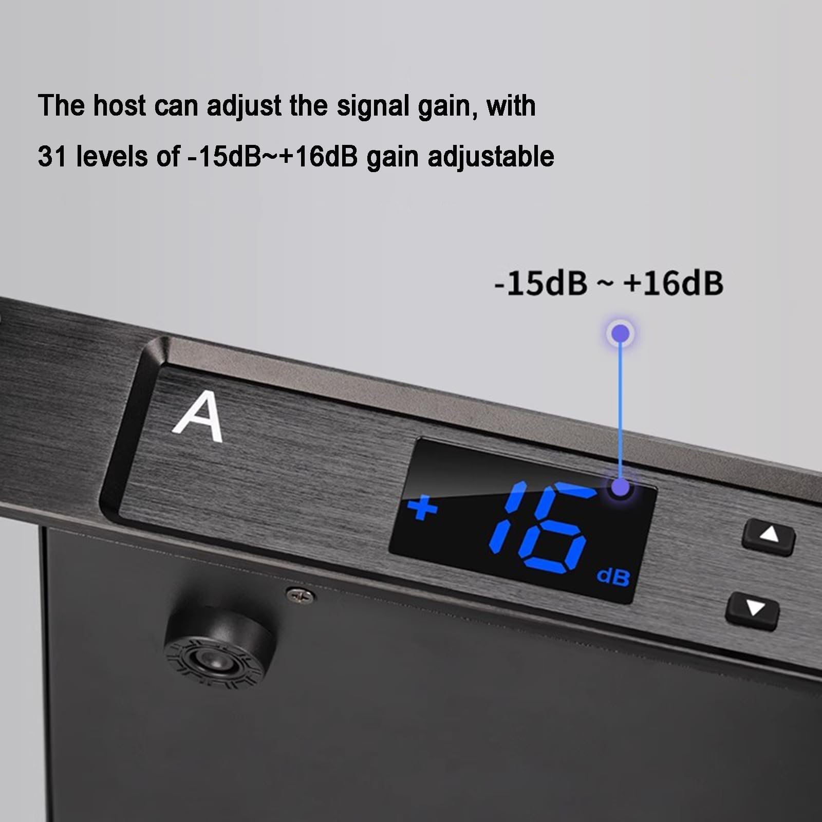Sistema di microfoni wireless, distribuzione antenna UHF, 16 canali, guadagno regolabile, gamma di frequenza 400-950 MHz per palcoscenico ed eventi