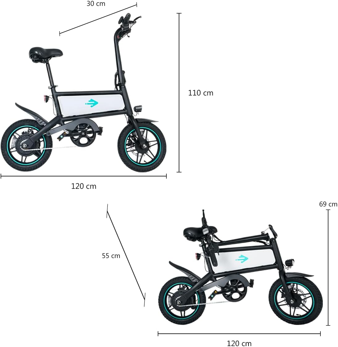 NOVARIDE Nova-Bike Air Electric Bike Dimensions