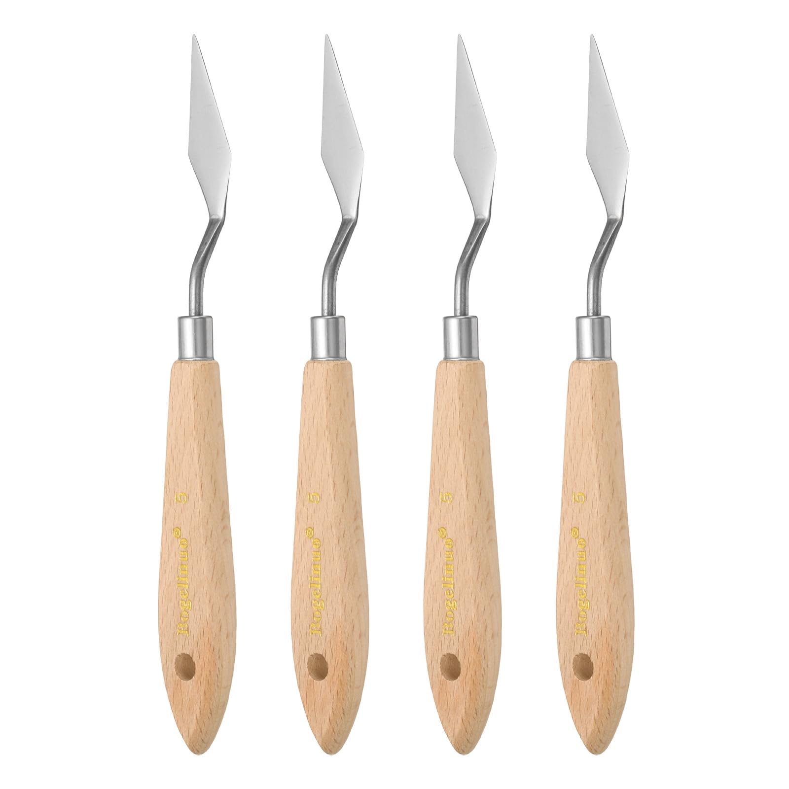 Spatola Per Pittura QUARKZMAN No.14 Punta In Acciaio Inox Manico Legno – 110x47mm, Per Olio E Acrilico