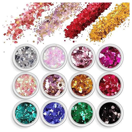 AOOWU Paillettes de Corps, 12 Couleurs Maquillage Paillettes Set, Fluorescent Paillette pour Visage, Fluorescent Paillette pour Visage, Corps, Cheveux, Halloween, Fête, Noël,#08
