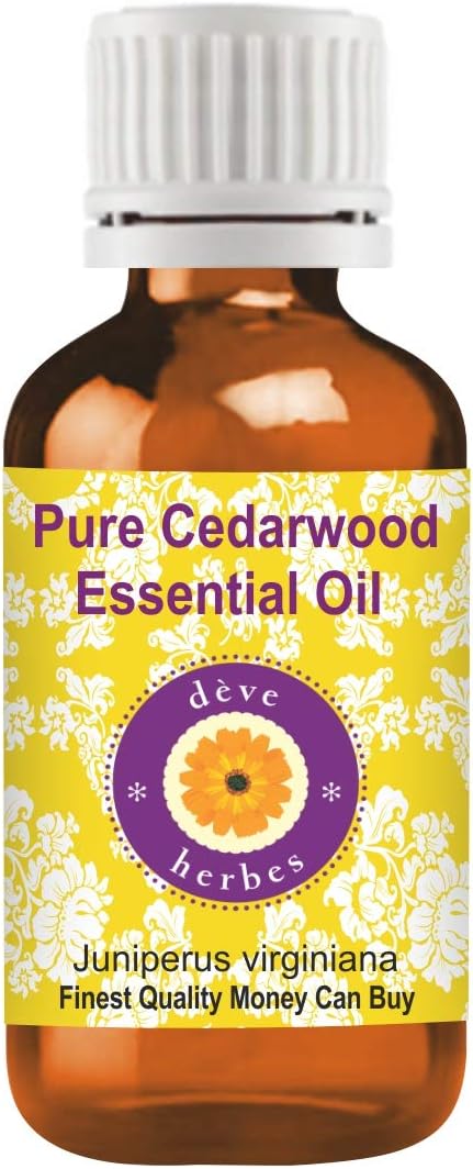 Deve Herbes Pure Cedarwood Essential Oil (Juniperus virginiana) Non-Sticky, 30 ml (Pack of 1)