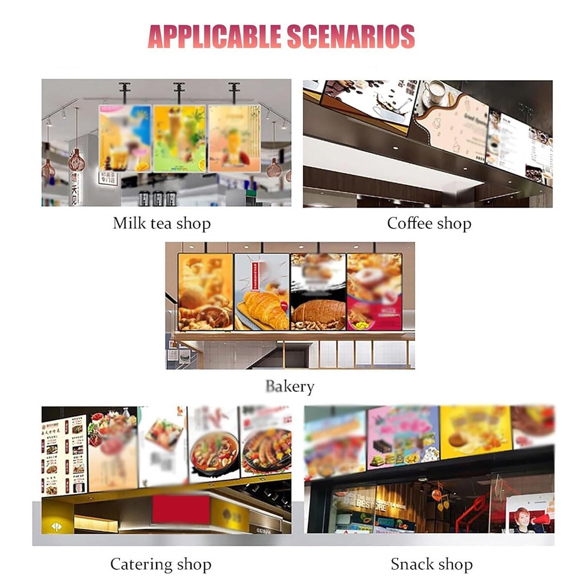 Caja de luz LED iluminada en 3D con marco de aluminio – Exhibición de póster montado en la pared para restaurante, bar, cafetería, centro comercial, menú y letrero publicitario