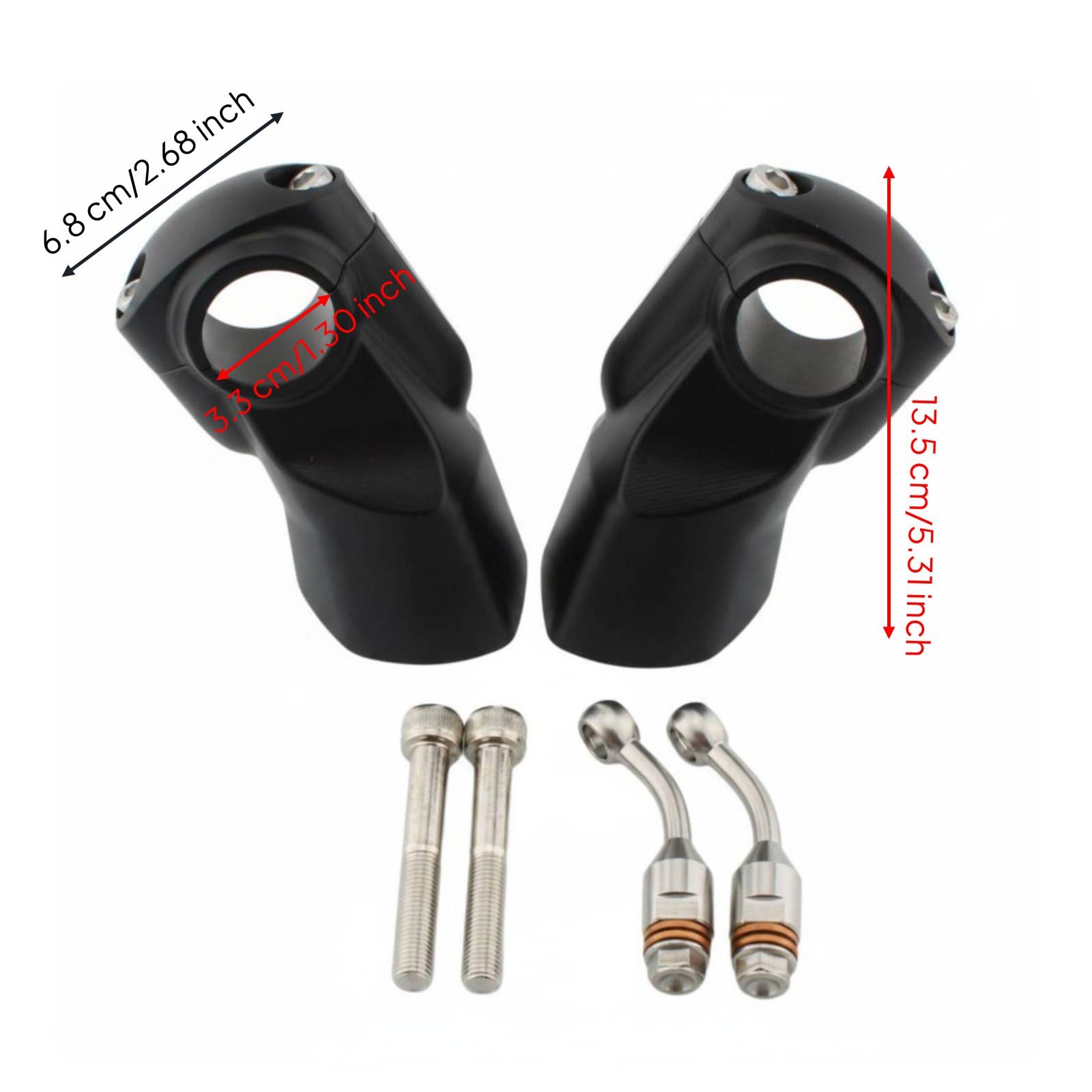 rockible Riser de Manillar para Motocicleta Elevador Abrazadera Soporte Aleación de Aluminio con Acabado Liso Reemplazo Preciso para Anclajes 3GT R Incrementa, Black