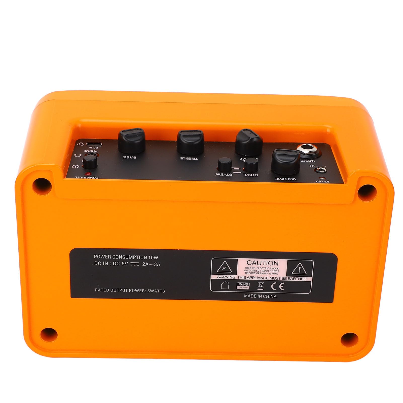 VGEBY Wzmacniacz Gitarowy, Przenośny Wzmacniacz Elektryczny 10 W z funkcją BT i Efektem Opóźnienia, Kompaktowa Konstrukcja do ćwiczeń i Małych Występów