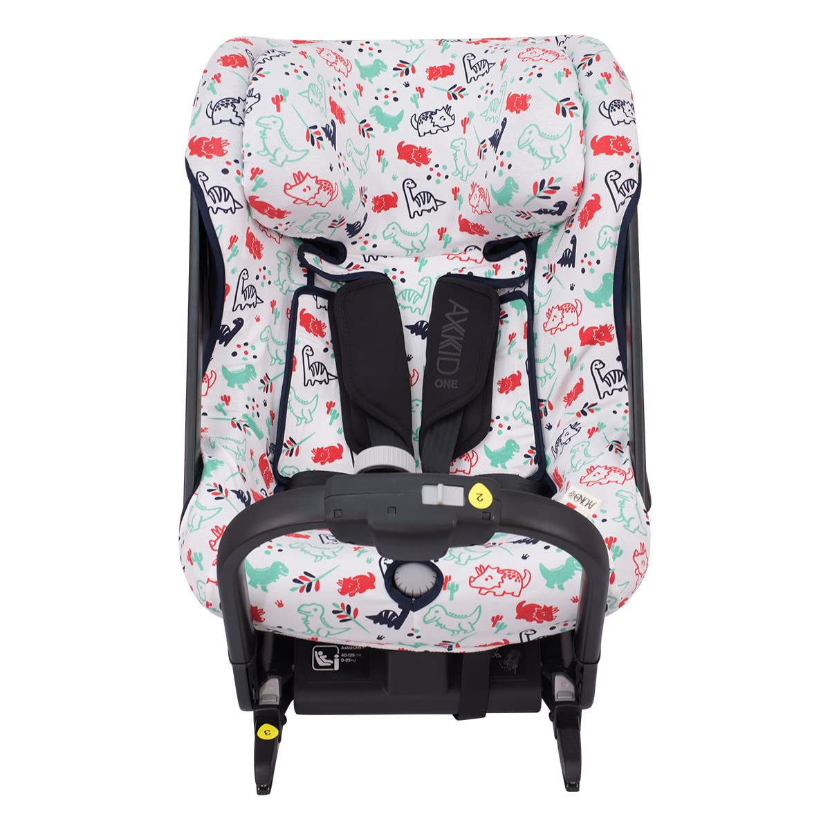 JYOKO Kids Funda de Algodón para Silla de Coche Compatible con Axkid One + Funda Reductor G-0(Dino Party)