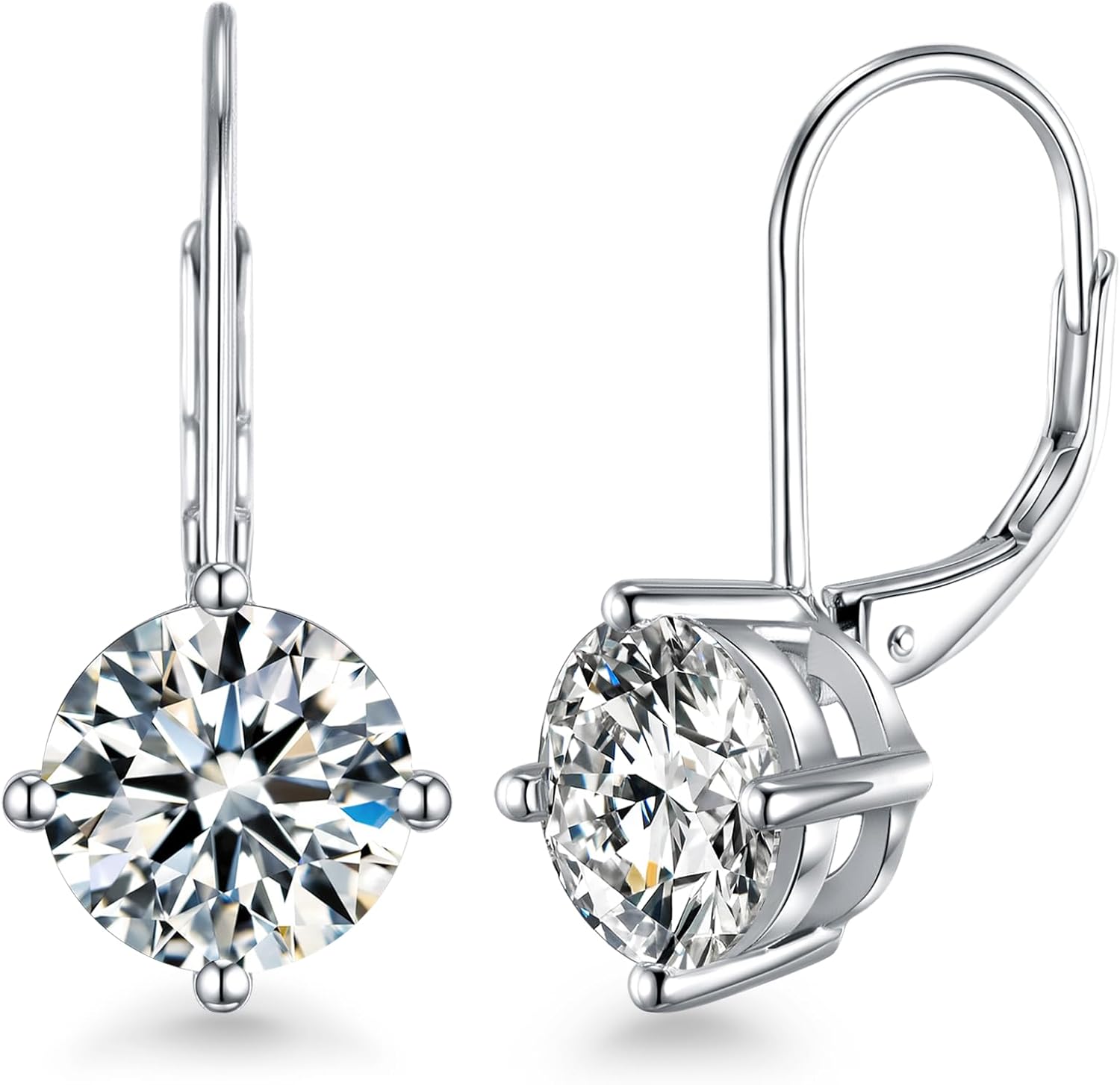 Moissanite Dangle Earrings for Women, 925 Sterling Silver Earrings, 18K White Gold Plating earrings for Women