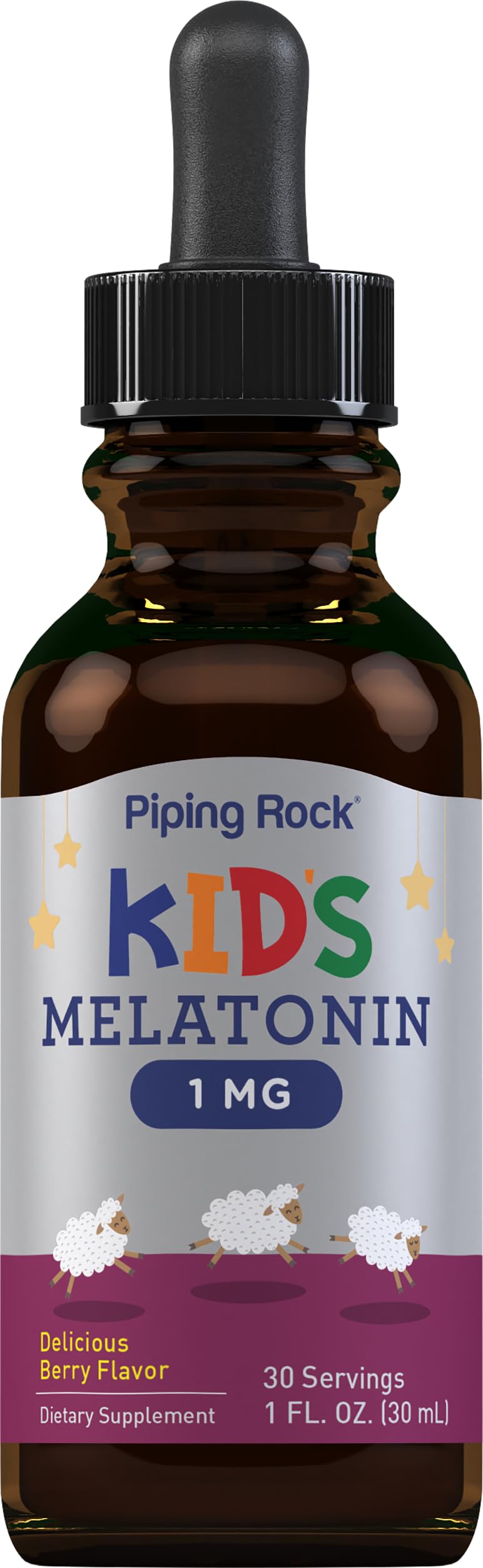 Piping Rock Kids Melatonin Liquid 1 fl oz | 1mg | Pack of 3 Bottles — Amazon image 3