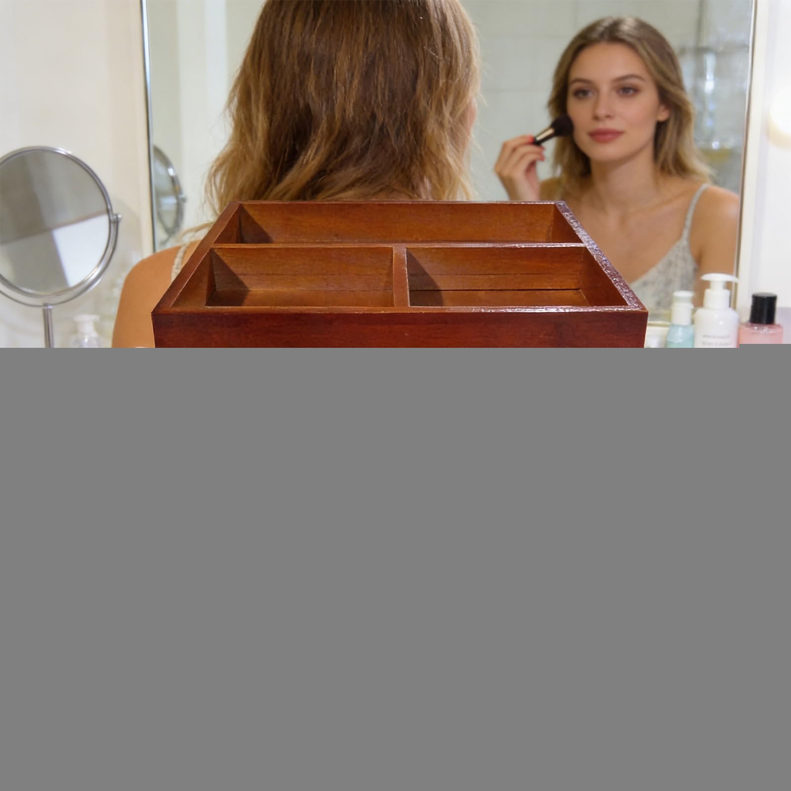 Organizzatore rotante per vanità - Supporto di immagazzinaggio del profumo, torre di stoccaggio del gabinetto | Stand di trucco in legno, Organizzatore da banco per articoli da toeletta, cosmetici, s