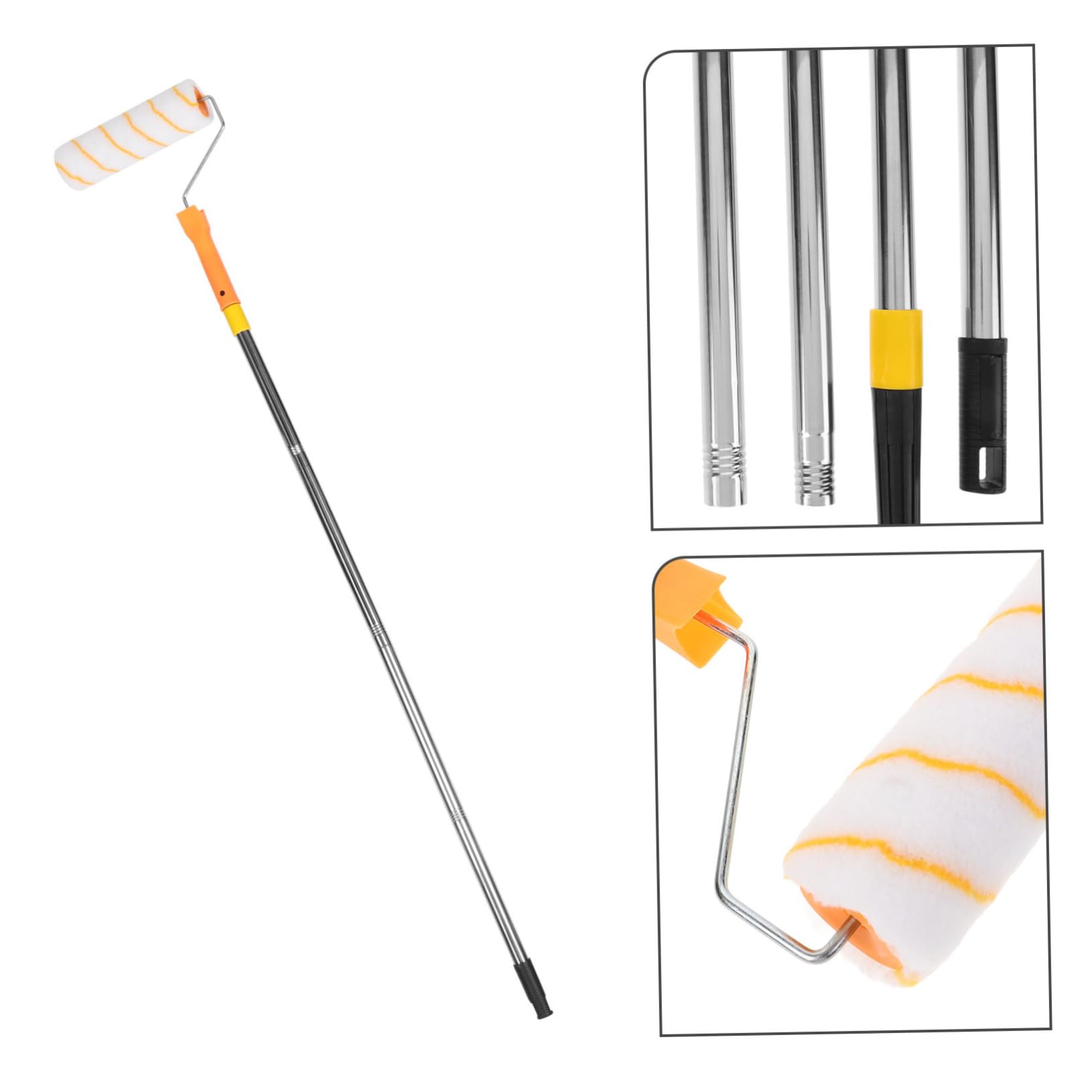 SHINEOFI Rullo Pratico con Telescopica e Pittura in Acciaio Inox Asta per Plastico, di Pareti e Casa