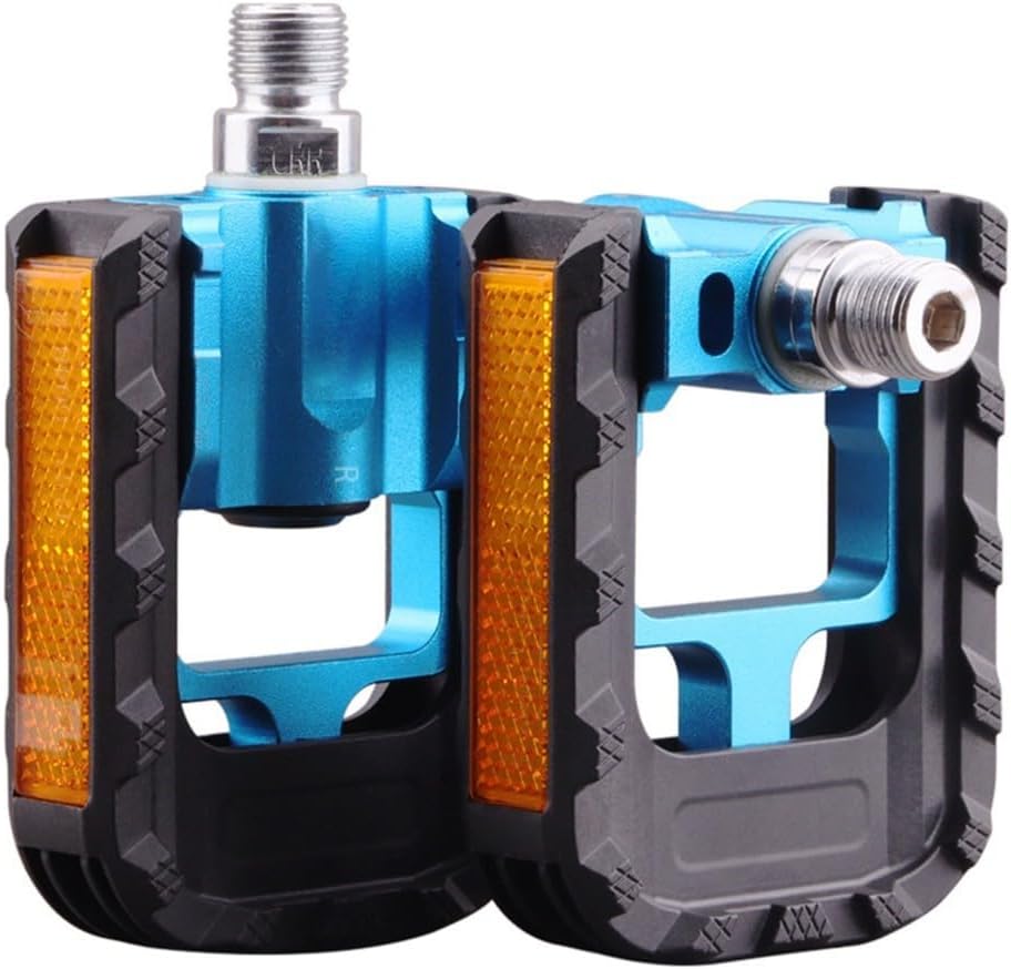 Folding Bicycle Pedals 9/16 Inch Aluminium Alloy with Reflective Strips for Extra Safety
