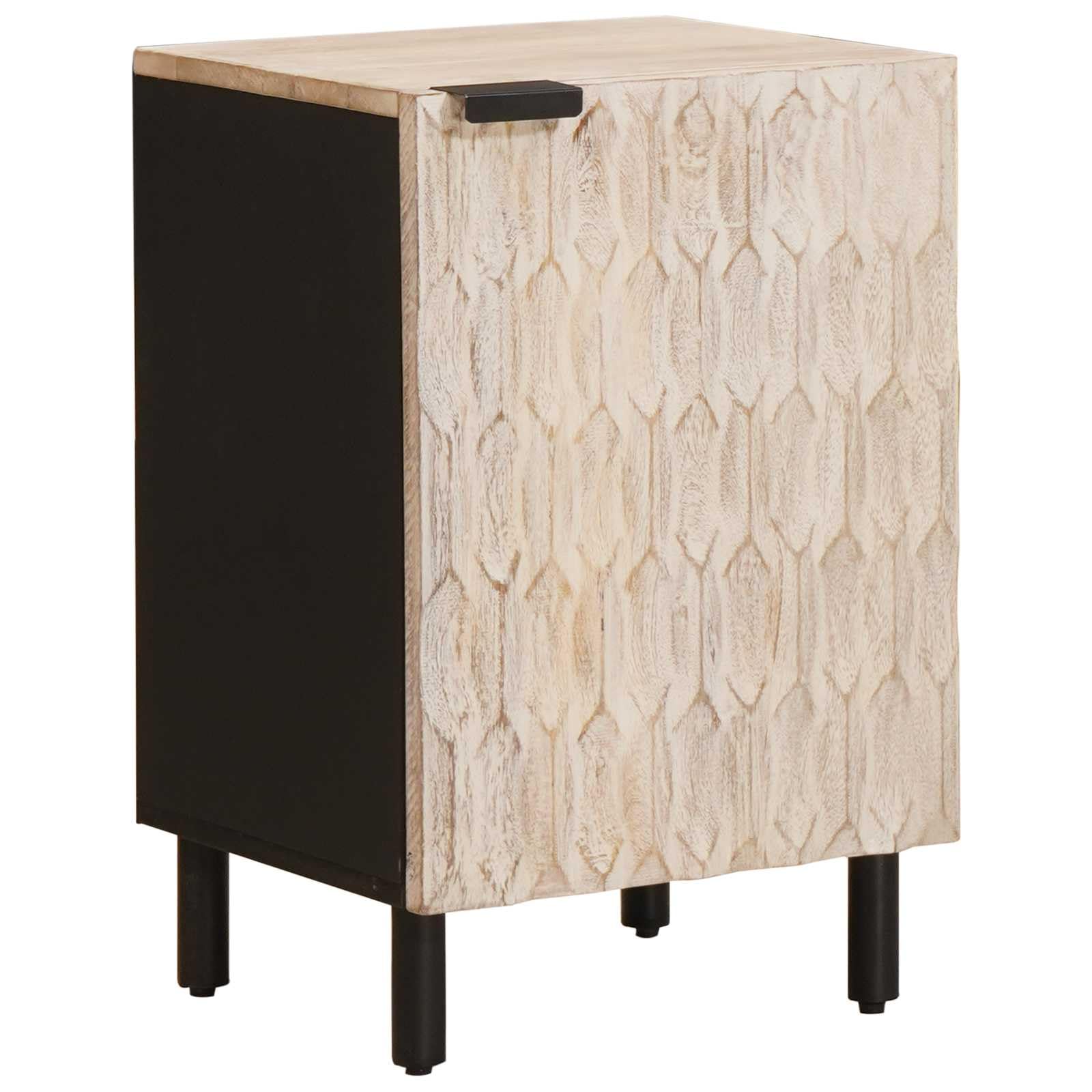 Armoire de Salle de Bain Blanche compacte 38 x 33 x 58 cm en Bois de manguier Massif avec étagère Porte pour Rangement intérieur dans buanderie ou Salle d'eau