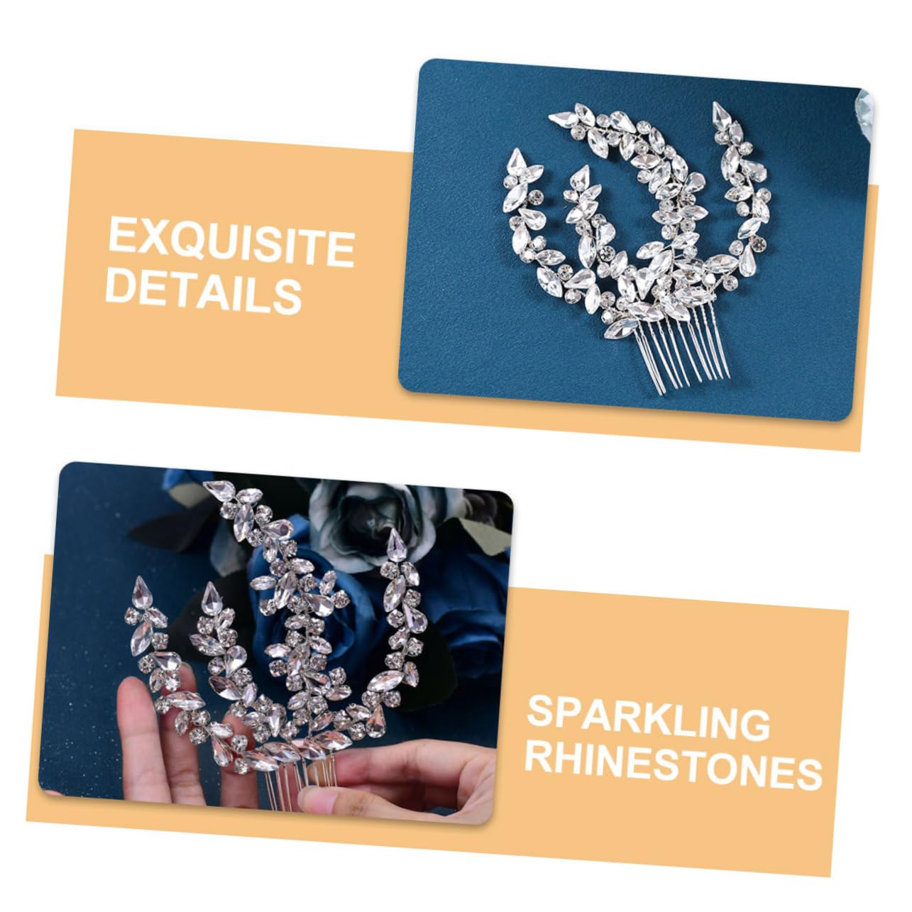 Pettine Laterale Brillanti Argento, Accessorio Chioma Elegante