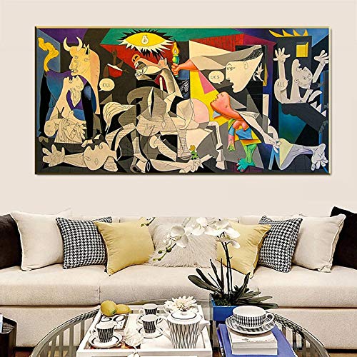 Tableau Picasso Guernica : affiche murale sur toile 80x180cm pour décoration maison