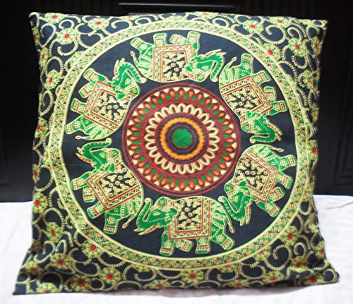 Housse de coussin pouf indien multicolore carré style boho outdoor - 3