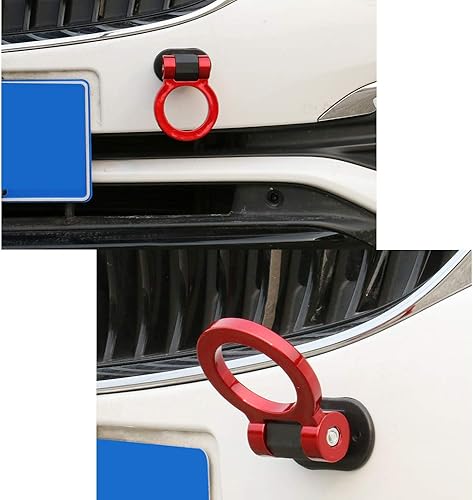 Miniatura 6 de Gancho de remolque decorativo universal para cualquier automóvil, SUV, camión, no funcional, solo para decoración (rojo)