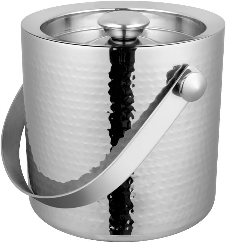 IB - 6116/H Small Ice Bucket-Hammered Stainless Steel, 13.5 cm x 12 cm x 14.7 cm