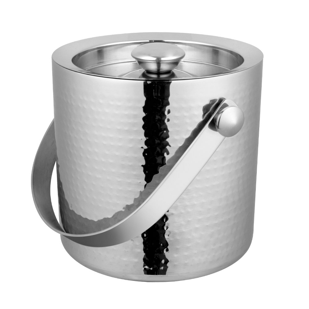 IB - 6116/H Small Ice Bucket-Hammered Stainless Steel, 13.5 cm x 12 cm x 14.7 cm