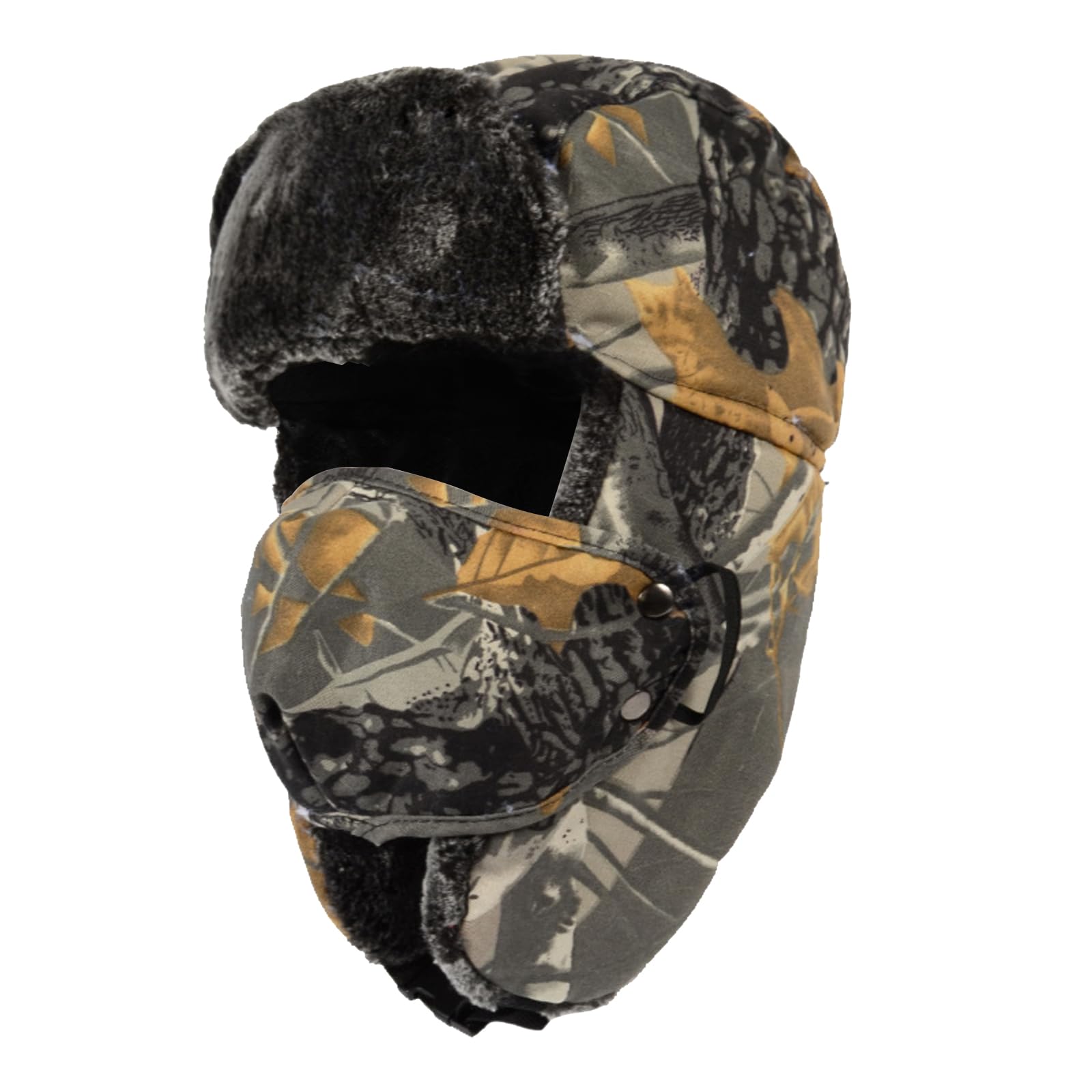TAGVO Hiver Chapka Camouflage Chapeau de Trappeur Bombardier, Chapeau de Cavalier Oreille Chaude avec Masque Coupe-vent, Chapeau de Chasser Unisexe Ushanka pour Ski en Plein Air