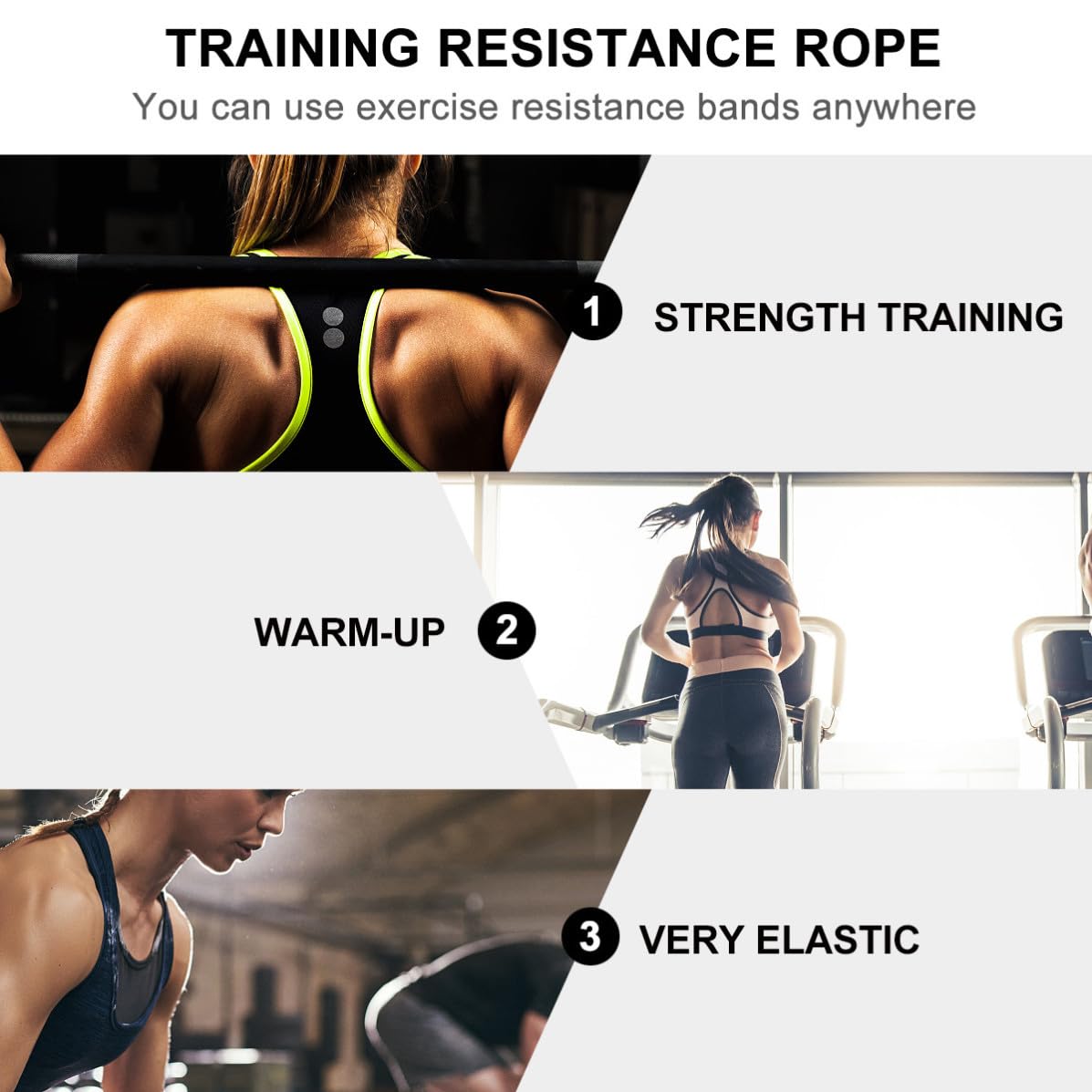 Cuerda de Entrenamiento Elástica 1 Juego, para Yoga y Fitness