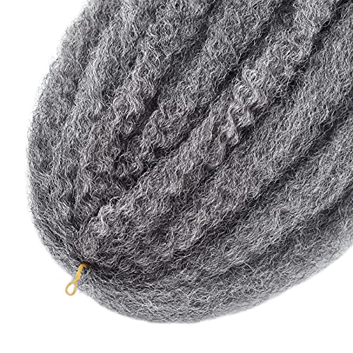Ms.priceless 24 Inch Marley Hair Marley Twist Braiding Hair For Faux Locs For Butterfly Locs Long Afro Kinky Cuban Twist Crochet Hair For Black Woman Grey Color (T1B/Silver, 3Packs-24 Inch) #TOP2