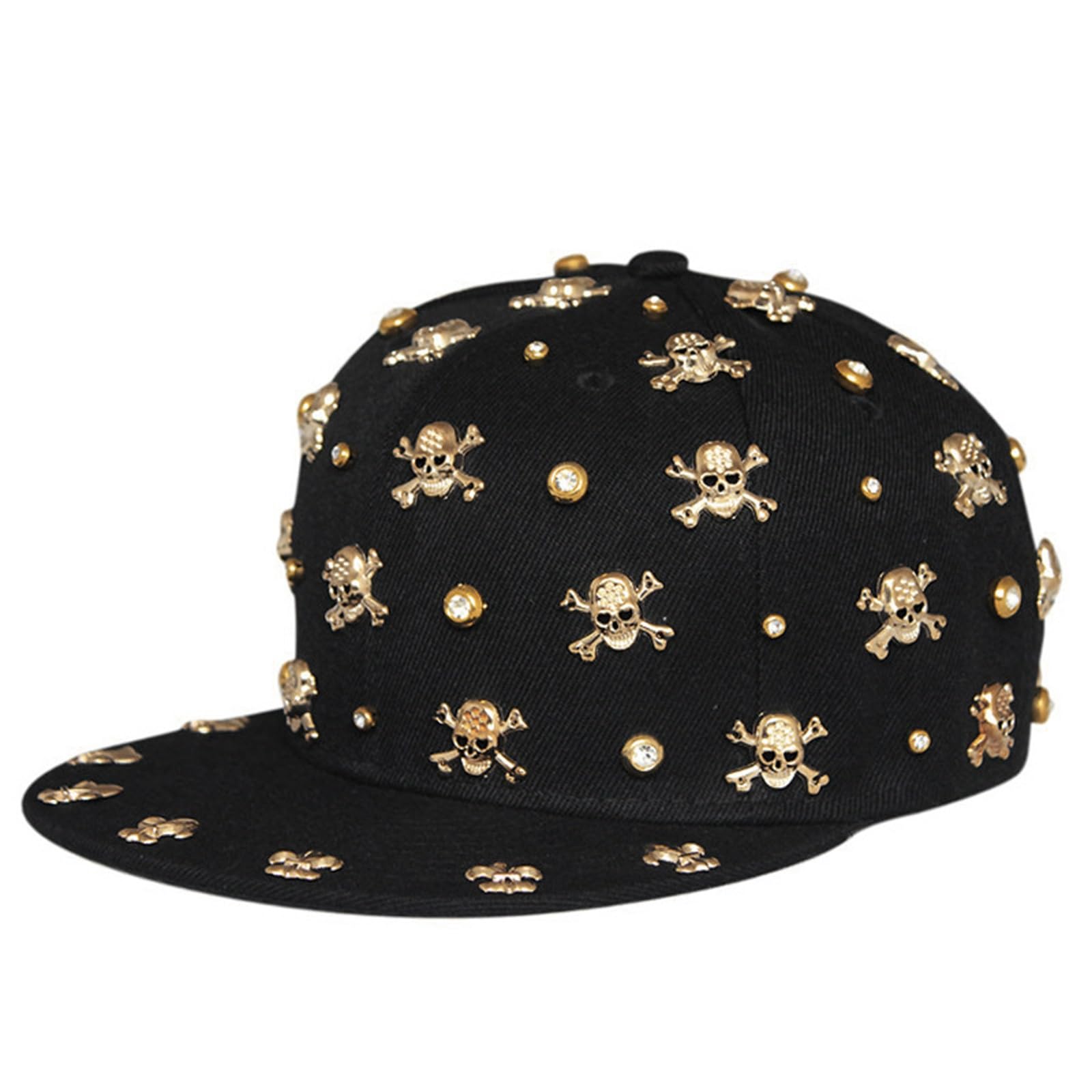 Berretto da Baseball Berretto da Baseball Hip-Hop con Cappello a Tesa Piatta Rivetti Fatti a Mano Punk per Gli Sport