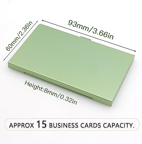 Vista 40 de Paquete de 2 tarjeteros de metal negro, funda para tarjetas de visita de aleación de aluminio, funda abatible de bolsillo delgado, tarjetero