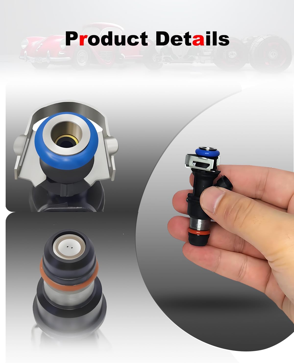 8-Count Fuel Injector Compatible with 2005-2009 Chevy Express/Silverado/Suburban/Tahoe, GMC Savana/Sierra/Yukon, Cadillac Escalade - 4.8L, 5.3L, 6.0L & 6.2L Replacement for FJ887 12580681