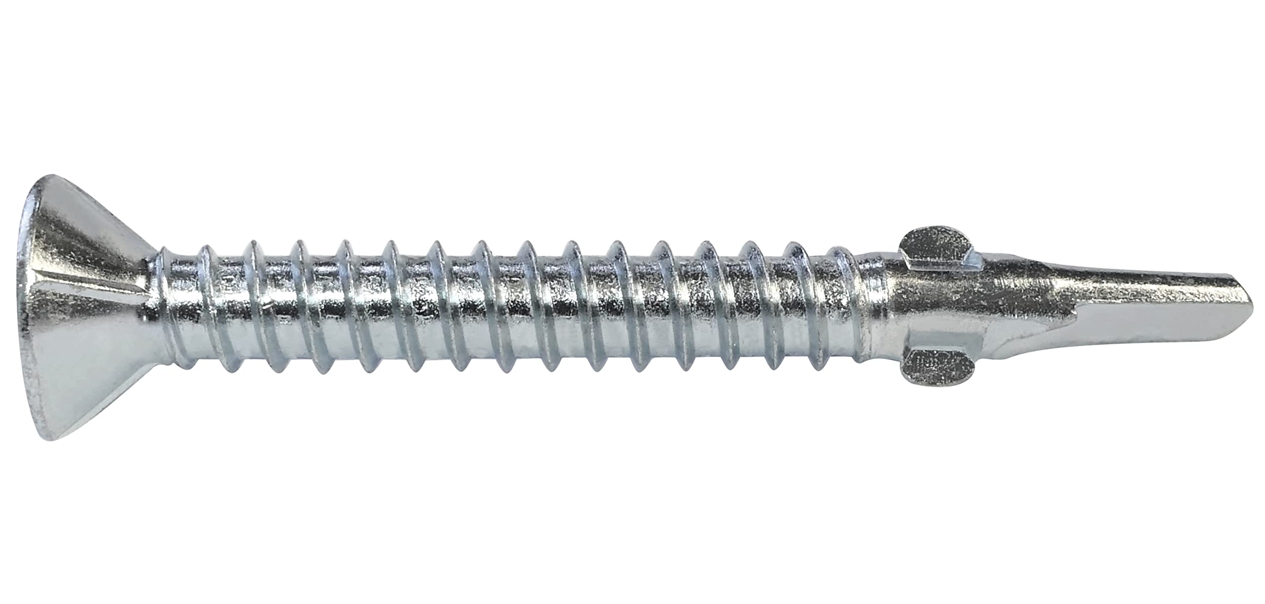 AERZETIX - C57400 - Juego de 50 tornillos autoperforantes con alas cabeza fresada Ø5.5x50mm - para madera sobre metal - huella de cabeza PH 3 - DIN 7504P - en acero - color plata