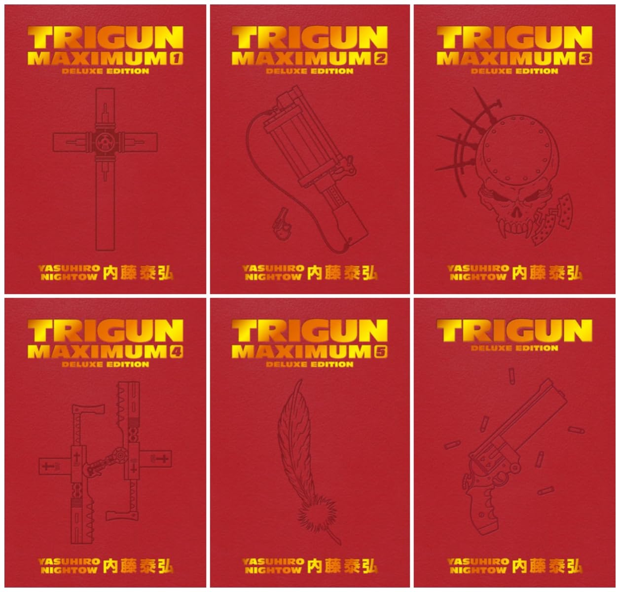 Trigun Maximum Deluxe Edition Series 6-Book Ultimate Collection Set (Vol.1 to Vol.5 & Trigun Deluxe Edition) by Yasuhiro Nightow - Sequel to the Classic Action Sci-Fi Manga Trigun