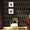 Safiyya Contact Paper Geometric Gold and Black Peel and Stick Wallpaper Textured Self Adhesive Removable Wallpaper for Walls Vinyl Roll 78.7"x17.3"