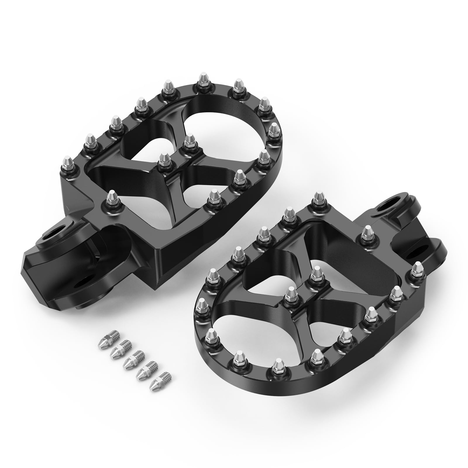 NICECNC Pedane larghe forgiate Compatible with 65SX 2009-18 85SX 2003-17 125SX 250-450SX-F 1998-15 250SX 1998-16 125-530 EXC EXC-F 1998-16 150-300XC 250XC-F 2006-16, vedi montaggio, nero