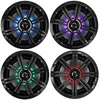 Vista 6 de Kicker KM65 6.5 "195W Multicolor LED Marine Coaxial Altavoces Combo con Control Remoto LED