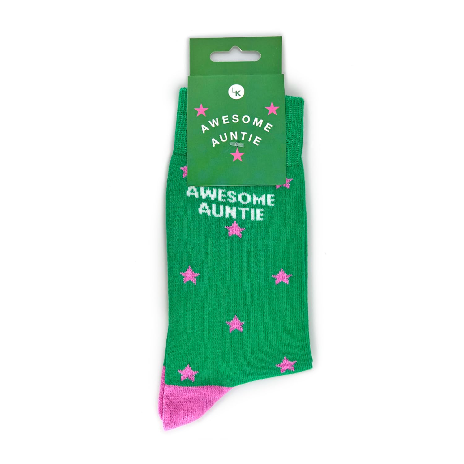 Love Kates Snazzy Socks Awesome Auntie Pink Star Ladies Socks Size 4-7 Novelty Sock Gift LKSOCK021
