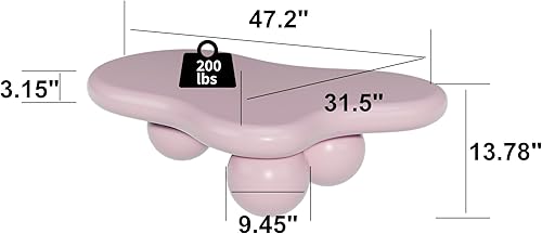 Miniatura 2 de Mesa de centro moderna para sala de estar, 47 pulgadas, única y bonita, mesa de centro minimalista irregular con patas resistentes para dormitorio,