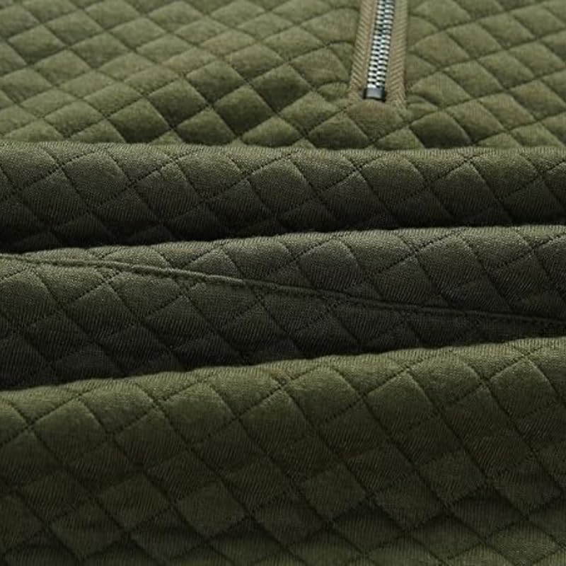 Women's Fashion Quilted Pattern Long Sleeve Casual Zipper Sweatshirt Solid Color Pullover Shirt Top.JNINTH - Image 4