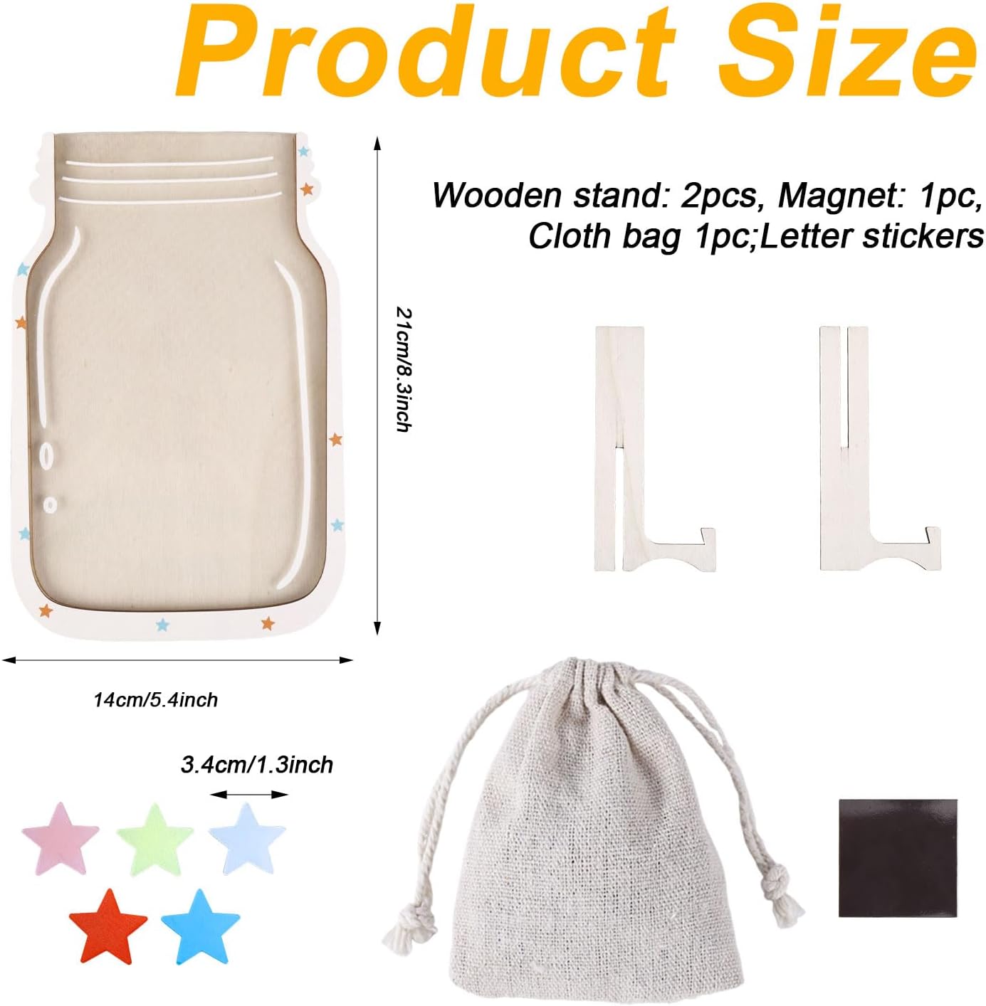 Condition photo showing New/Like New for Magnetic Star Reward Jar for Kids, Personalized Behavior Chart System with Colorful Letter Stickers for Toddlers Classroom Home Positive Incentive for Potty Training, Chores, and Good Habits