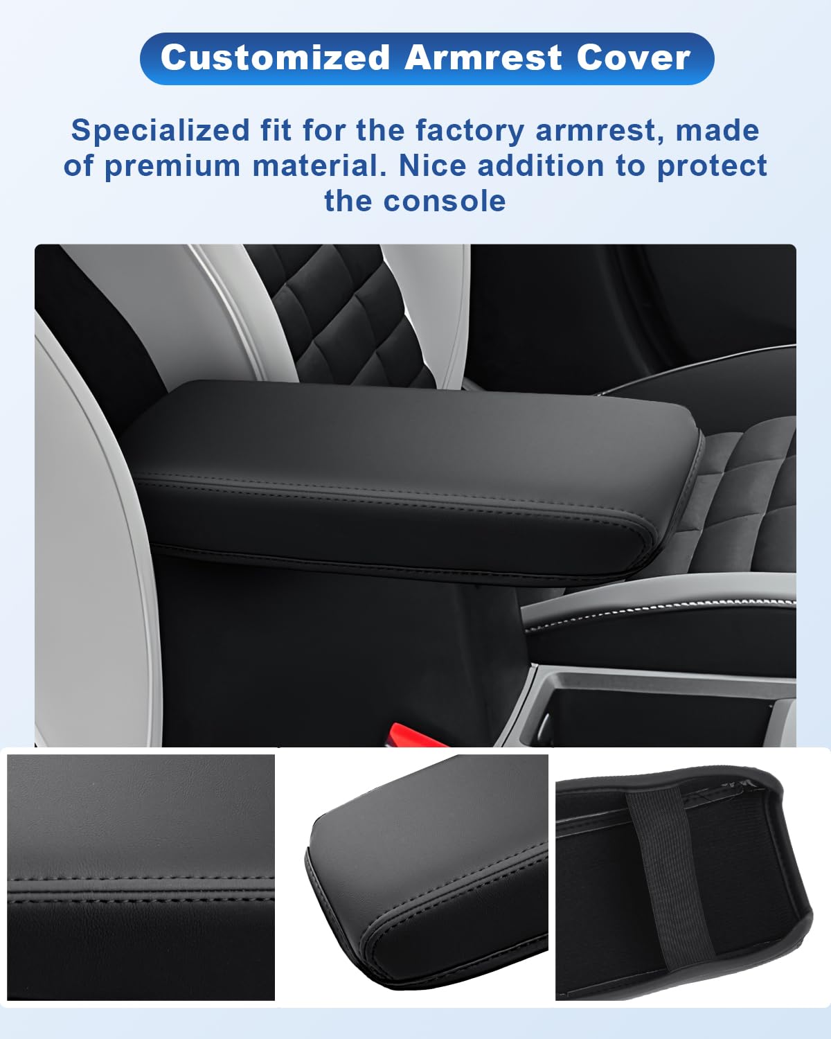 CDEFG Compatibile con Citroën C3 Aircross 2025 Facelift Bracciolo Centrale Bracciolo Copertura Protezione antigraffio Console Centrale Similpelle Bracciolo Box Cover Auto Accessori