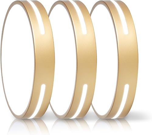 Lámpara LED de techo de montaje empotrado dorada, lámpara de baño de 24 W, montaje de techo regulable, juego de 3, 12 pulgadas, cerca de techo, 5CCT