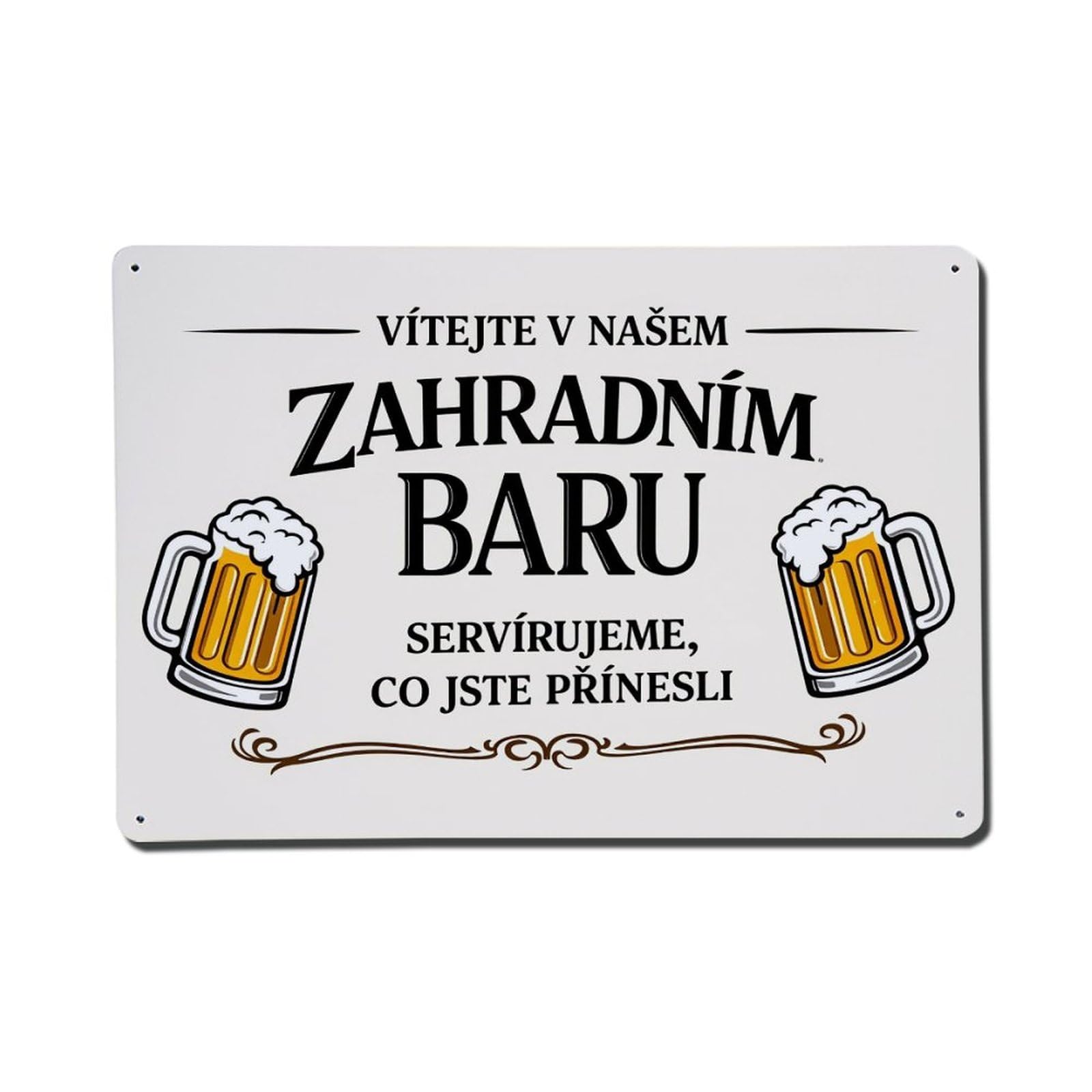 Beer Mugs Garden Bar Welcome Sign Metal Tin Sign Plaque